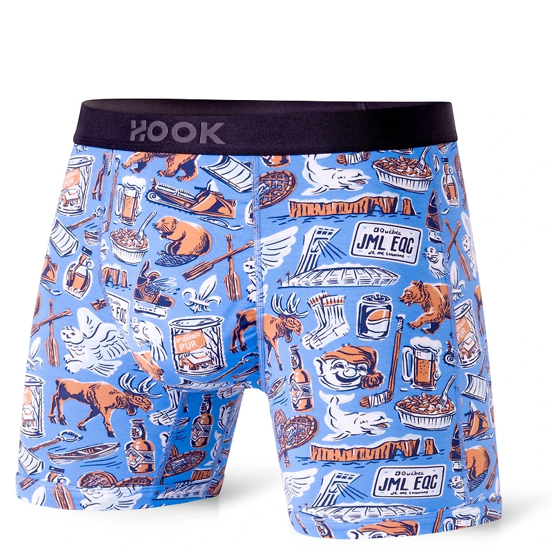 Pack #9 : 5 boxers courts Max 1x Pizza, Palmiers, Québec, Requins et Pêcheurs