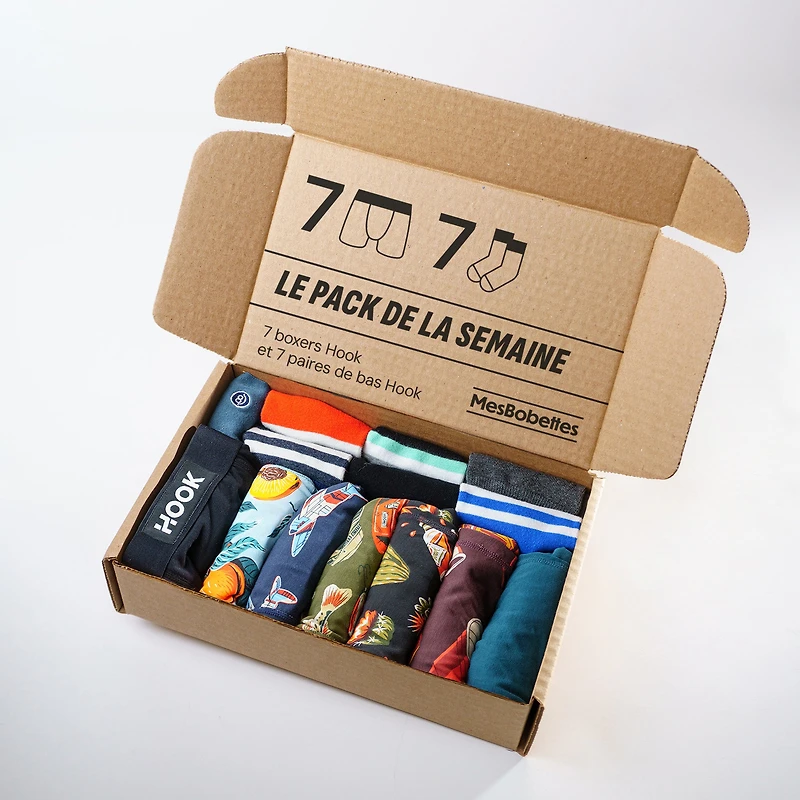 Pack de la semaine: 7 boxers Hook et paires bas