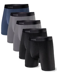 5 boxers Max Premium -6 po : 1X bleu marin, 2X charcoal et noir