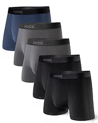 5 Max short boxers: 1X Blue, 2X Charcoal, and Black