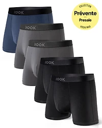 5 Max short boxers: 1X Blue, 2X Charcoal, and Black