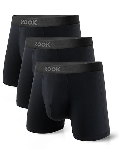 3 Boxers courts Max+ – 3,5 po : 3X Noir