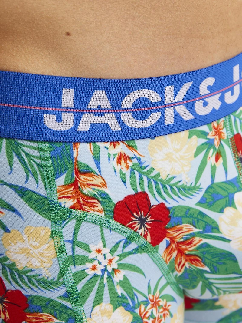 Boxer court Pineapple : Fleurs Rouges