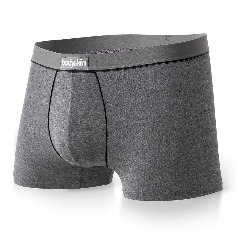 3 Boxers courts Daily : Gris mix, noir et charocal bordeaux