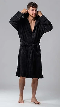 Robe de chambre Wanted noire avec capuchon