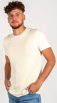 T-shirt Nu blanc crème en bambou