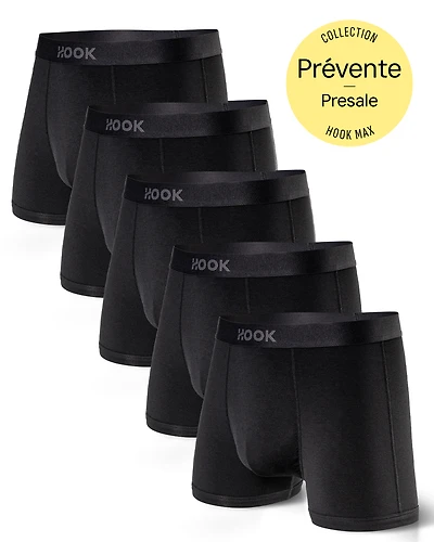 Pack#1 : 5 boxers courts Max 5X Noir Carbone