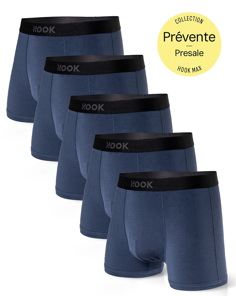 Pack#3 : 5 boxers courts Max 5X Bleu Nautique