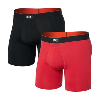 Pack of 2 Multi Sport Mesh Boxers Sunset Red/Black