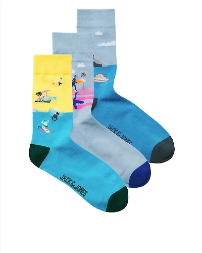 Pack of 3 pairs of Beach Landscape socks