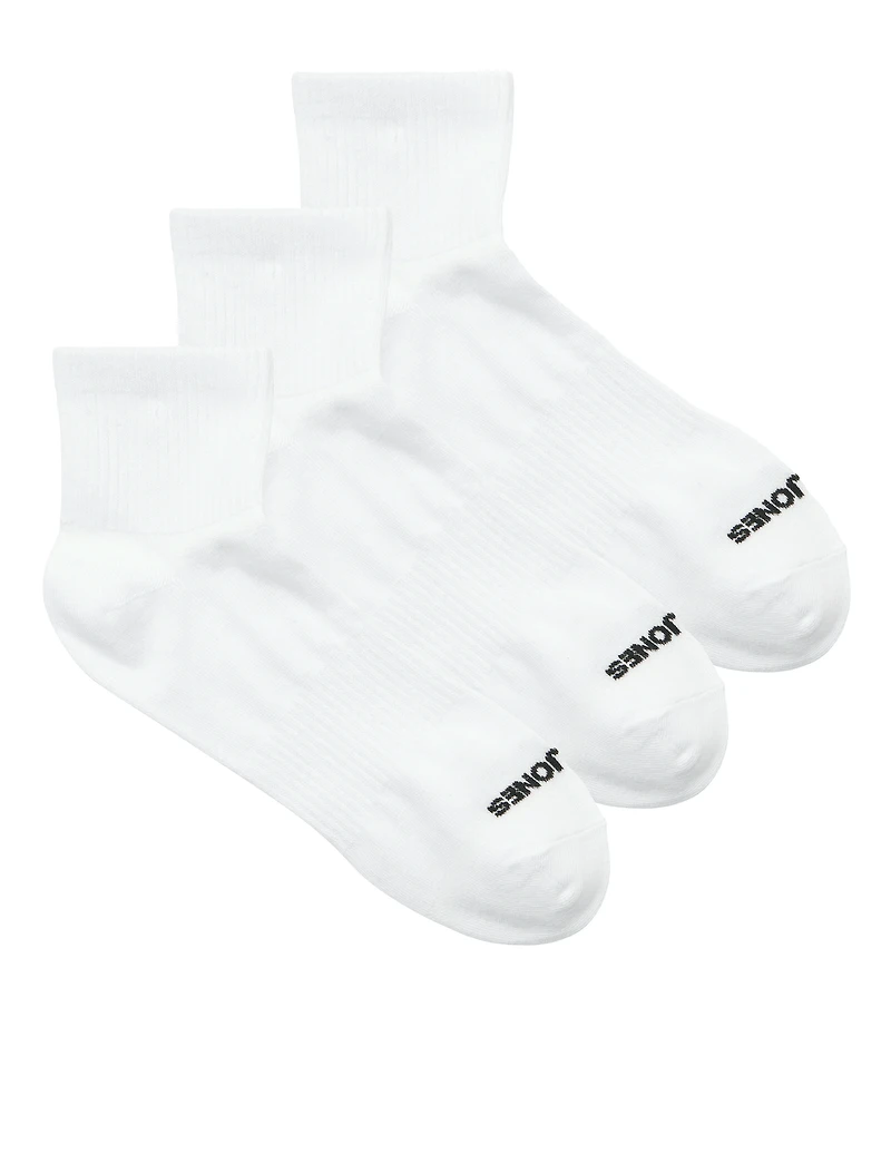 Pack de 3 paires de chaussettes courtes Luca White