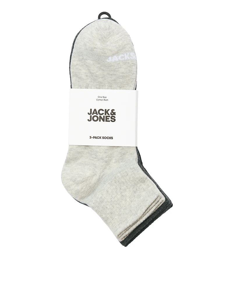 Pack of 3 pairs of short socks Luca Grey/Black