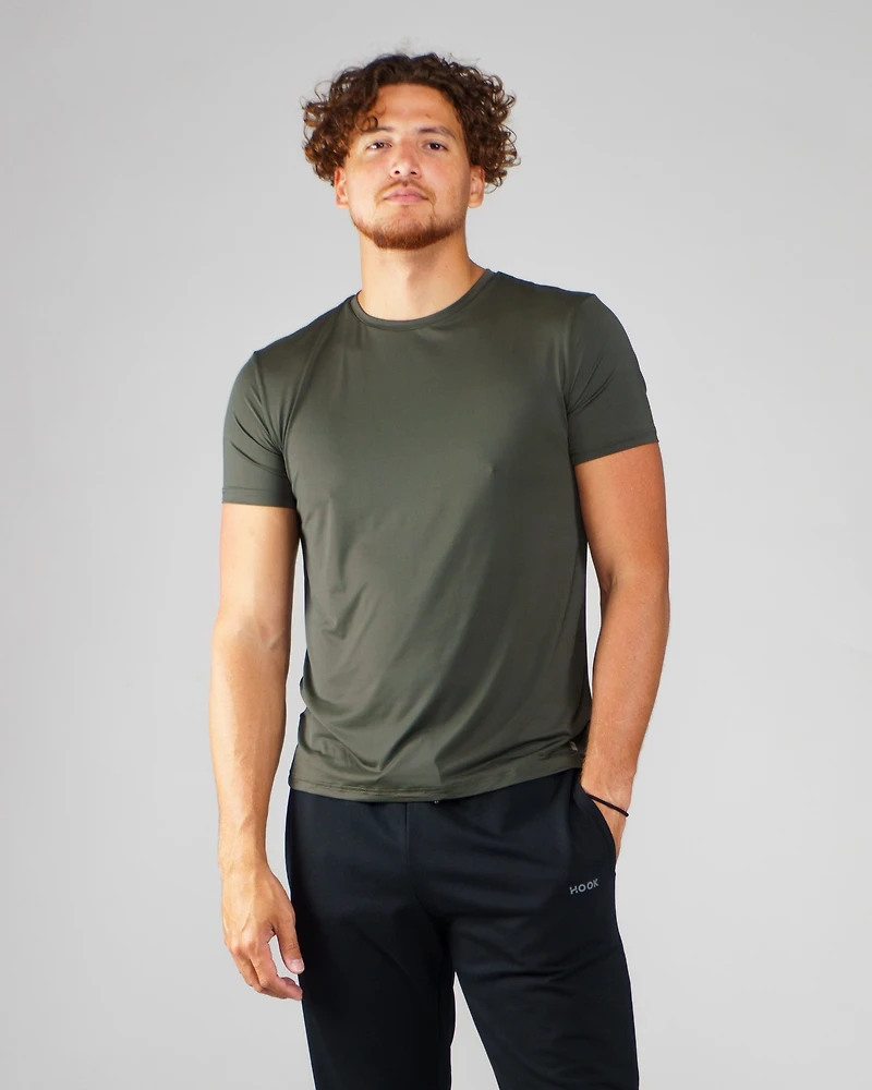 Nu Crisp khaki microfiber T-shirt