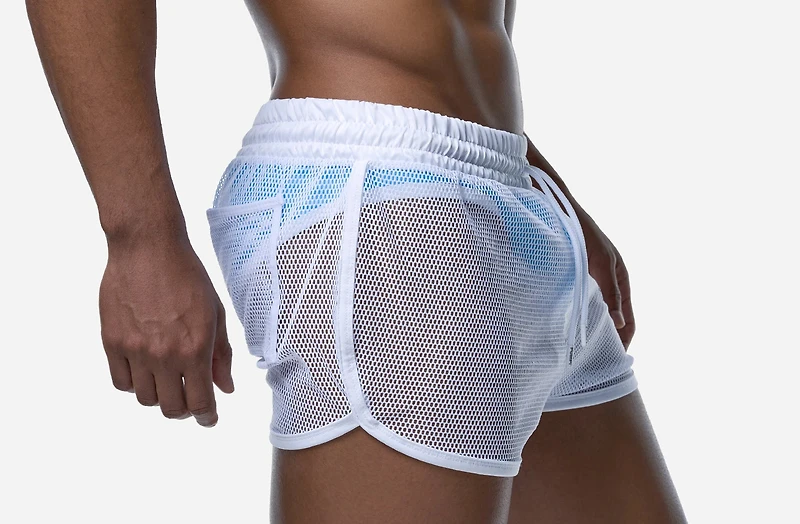 White Mesh Shorts