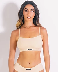 Soutien-gorge côtelé taille haute Nude