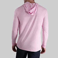 Luxury Heathered Light Pink Long Sleeve Hooded Sweatshirt