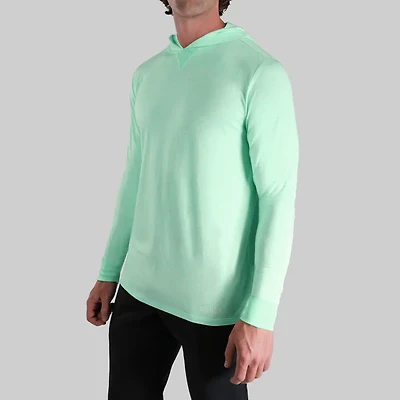Luxury Heathered Mint Green Long Sleeve Hooded Sweater
