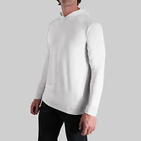 Luxury White Long Sleeve Hooded Sweater