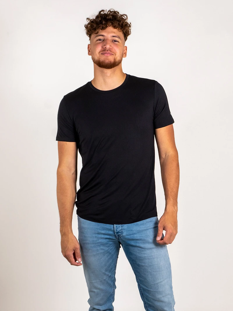3 t-shirts en bambou : Noir