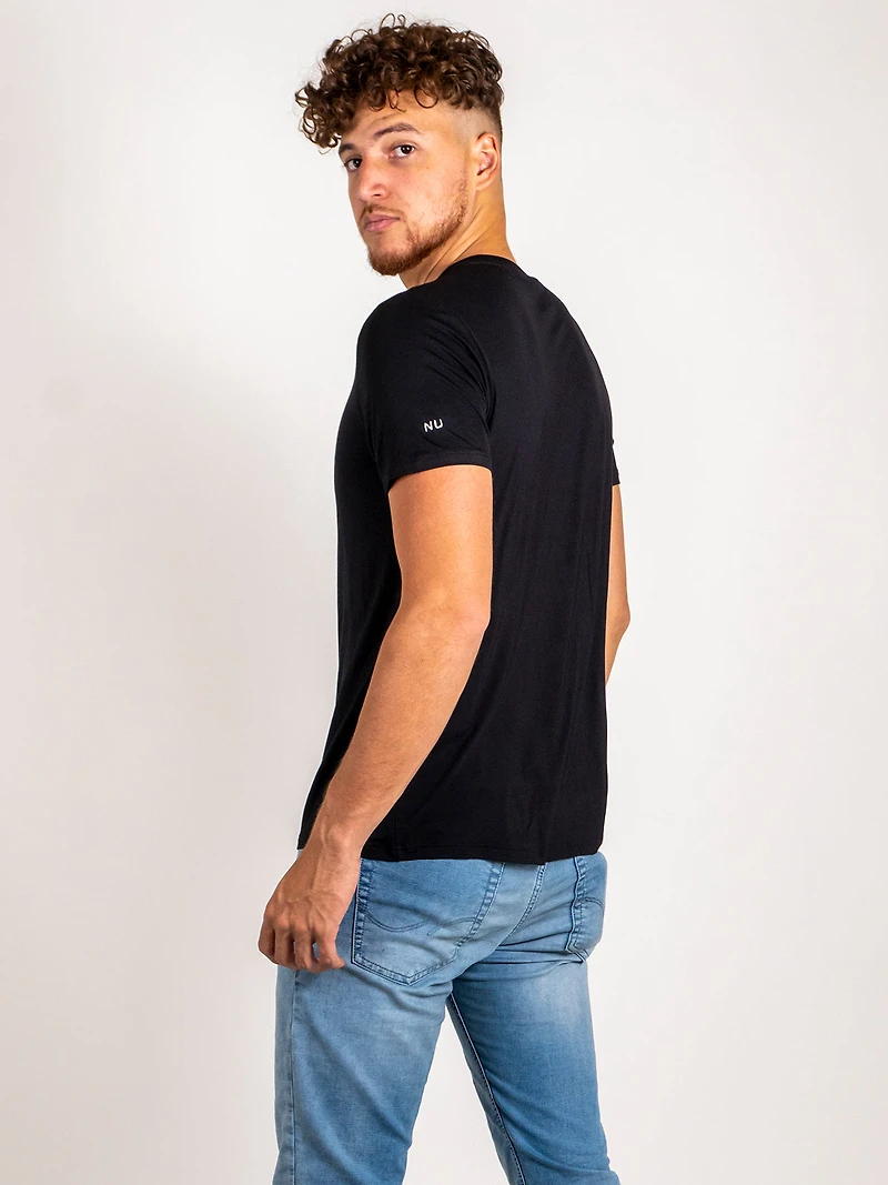 3 t-shirts en bambou : Noir