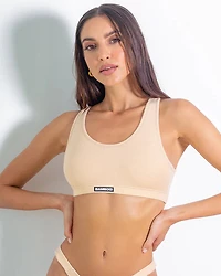 Brassière de sport côtelée Nude