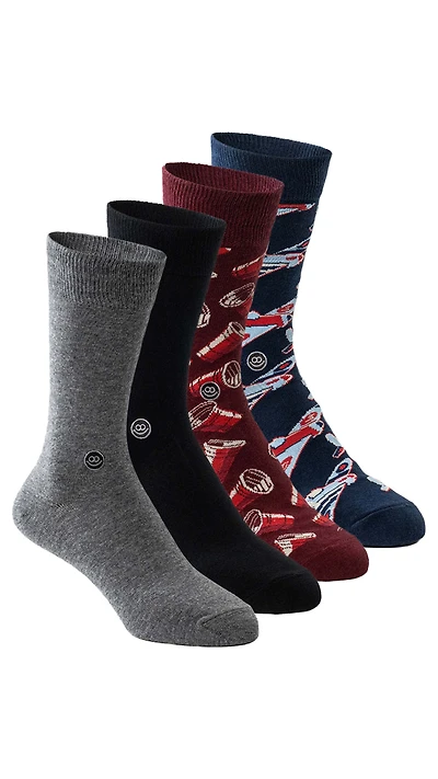 4 paires de bas mi-mollet: Funky