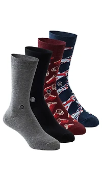 4 paires de bas mi-mollet: Funky