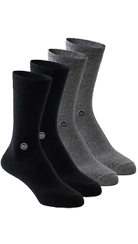 4 pairs of mid-calf stockings: Black & gray
