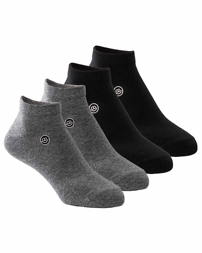 4 paires de bas cheville : 2 noirs & 2 gris