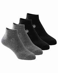 4 pairs of ankle socks: 2 black & 2 gray