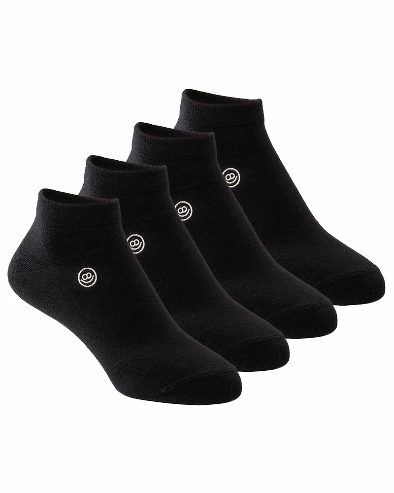 4 pairs of ankle socks: Black