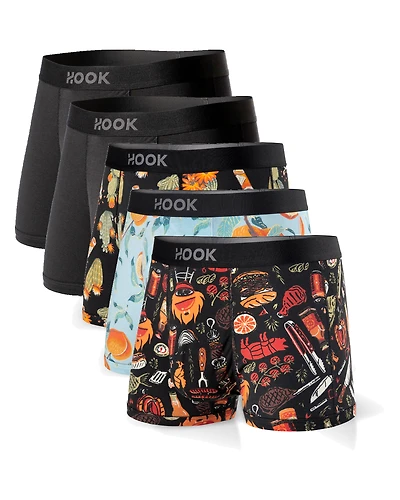 5 Max Trunks: 1x Red Aztec BBQ, Peaches, Muy Caliente, Cosmic Black