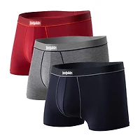 3 Boxers courts Daily : Gris mix, noir et charocal bordeaux