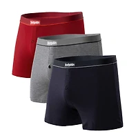 3 boxers lousses Daily : Gris mix, noir et bordeaux