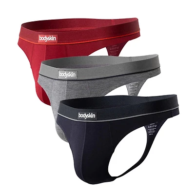 3 strings Daily : Gris mix, noir et charocal bordeaux