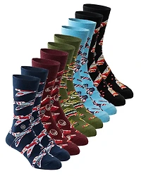 10 pairs of mid-calf socks: Funky