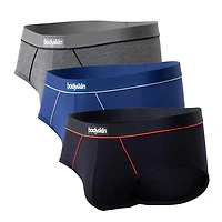 3 slips Daily : Gris mix, noir et rouge bleu royal