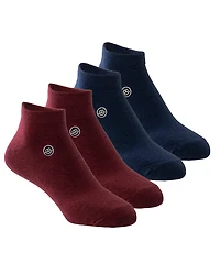 4 paires de bas chevilles : 2x bleu marin et 2x bordeaux