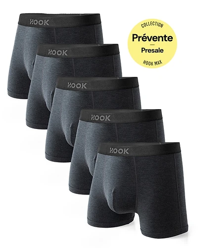 Pack#2 : 5 boxers courts Max 5X Gris Ardoise