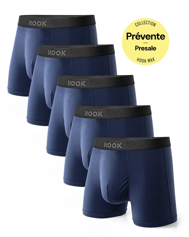 Pack#3 : 5 boxers courts Max 5X Bleu Nautique