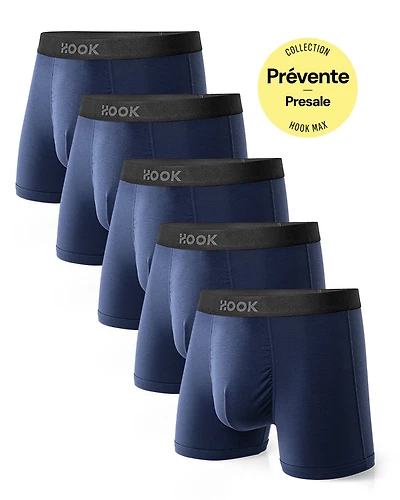 Pack#3 : 5 boxers courts Max 5X Bleu Nautique