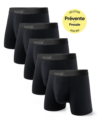 Pack#1 : 5 boxers courts Max 5X Noir Carbone