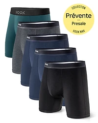 5 boxers Max+ 1X Noir, 2X Bleu marin, Charcoal, Vert atlantique