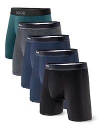 5 Max+ boxers: 1x Black, 2x Navy Blue, Charcoal, Atlantic Green