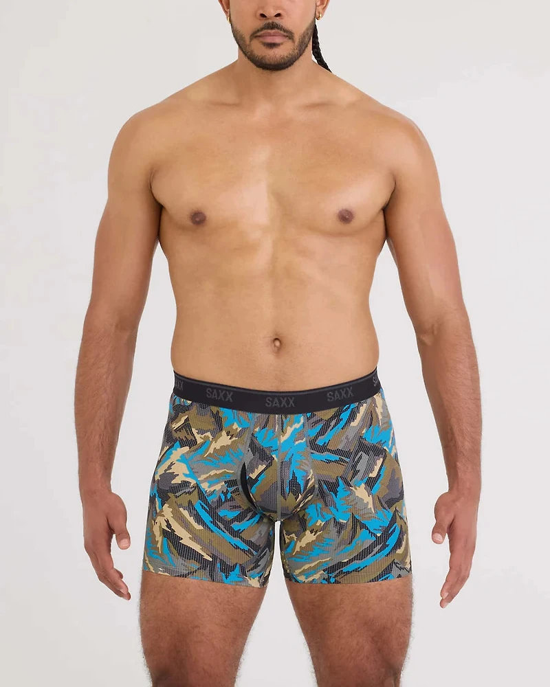 Quest Quick Dry Mesh PRISM PEAKS Boxer Shorts-CARGO GRAY