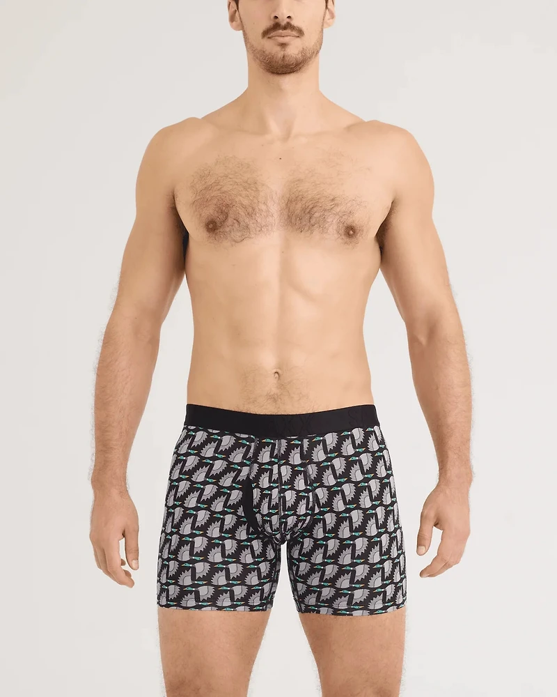 Droptemp Cooling Cotton Boxer Brief : FLIGHT PATTERN-BLACK
