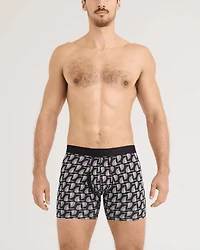 Droptemp Cooling Cotton Boxer Brief : FLIGHT PATTERN-BLACK