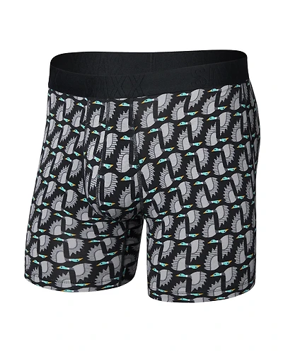 Droptemp Cooling Cotton Boxer Brief : FLIGHT PATTERN-BLACK