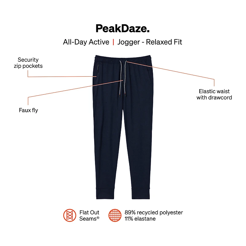 Pantalon jogging Peakdaze performant en maille douce MARITIME HEATHER