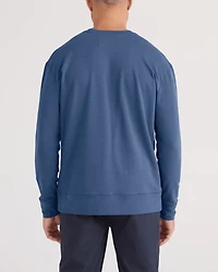 3SIX FIVE Washed Indigo Long Sleeve Crew Neck Sweater